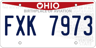 OH license plate FXK7973