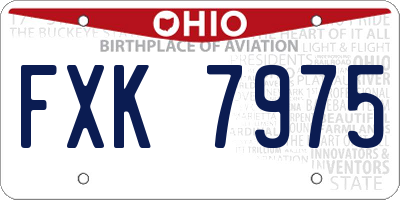 OH license plate FXK7975