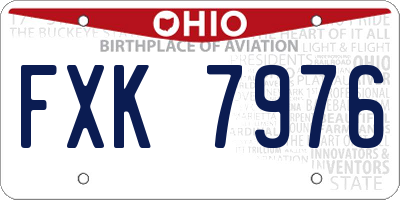 OH license plate FXK7976