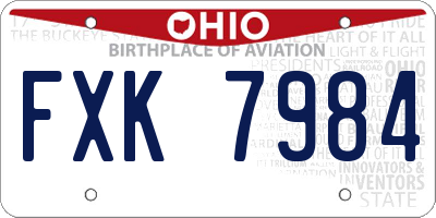 OH license plate FXK7984