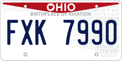 OH license plate FXK7990