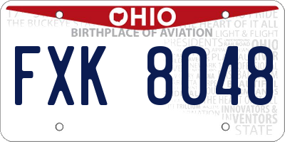 OH license plate FXK8048