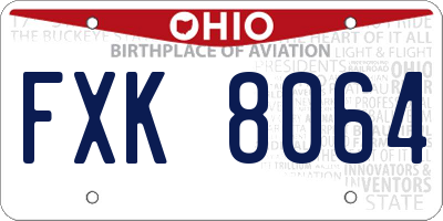 OH license plate FXK8064