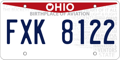 OH license plate FXK8122