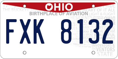 OH license plate FXK8132