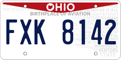 OH license plate FXK8142