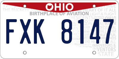 OH license plate FXK8147
