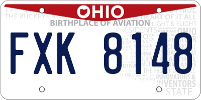 OH license plate FXK8148