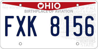 OH license plate FXK8156
