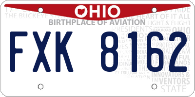 OH license plate FXK8162