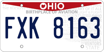 OH license plate FXK8163