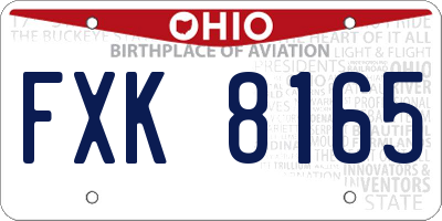OH license plate FXK8165
