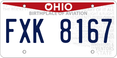 OH license plate FXK8167