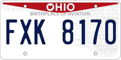 OH license plate FXK8170