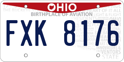 OH license plate FXK8176