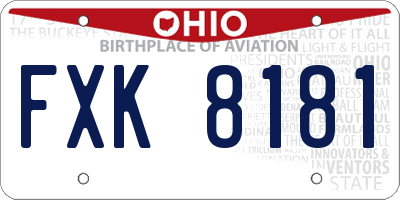 OH license plate FXK8181