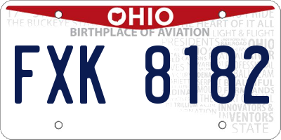 OH license plate FXK8182