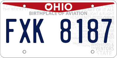OH license plate FXK8187