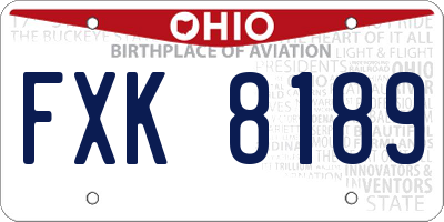 OH license plate FXK8189