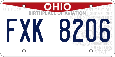 OH license plate FXK8206