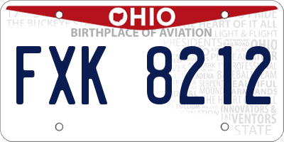 OH license plate FXK8212