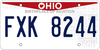 OH license plate FXK8244