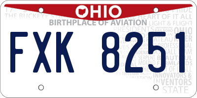 OH license plate FXK8251