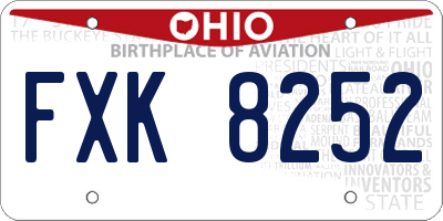 OH license plate FXK8252