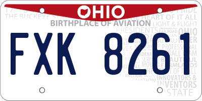 OH license plate FXK8261