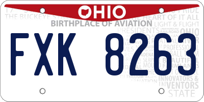 OH license plate FXK8263