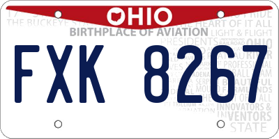 OH license plate FXK8267