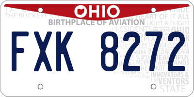 OH license plate FXK8272