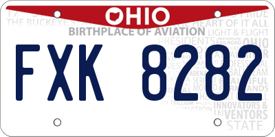 OH license plate FXK8282