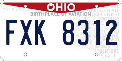OH license plate FXK8312