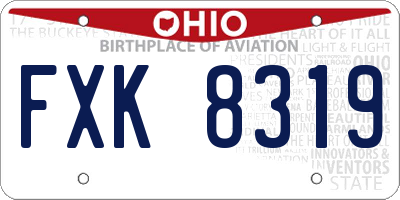 OH license plate FXK8319