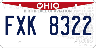 OH license plate FXK8322