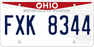 OH license plate FXK8344