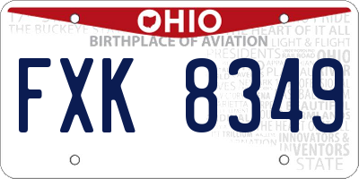 OH license plate FXK8349