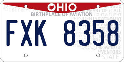 OH license plate FXK8358