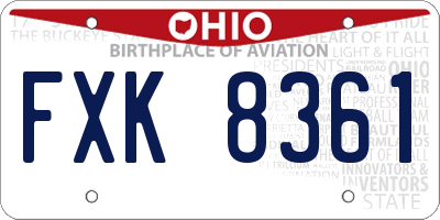 OH license plate FXK8361