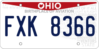 OH license plate FXK8366