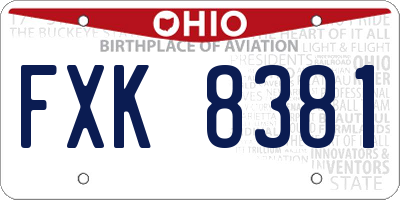 OH license plate FXK8381
