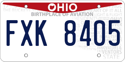OH license plate FXK8405