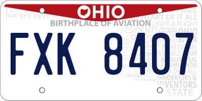 OH license plate FXK8407
