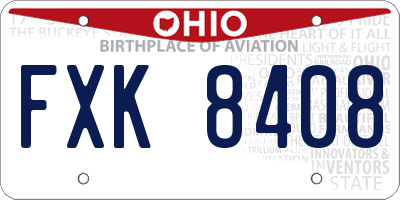 OH license plate FXK8408