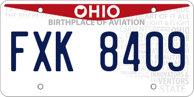 OH license plate FXK8409