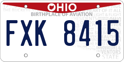 OH license plate FXK8415