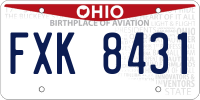 OH license plate FXK8431