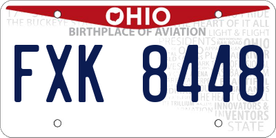OH license plate FXK8448