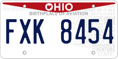 OH license plate FXK8454